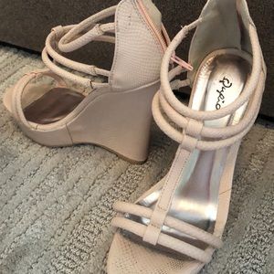 Beige wedges